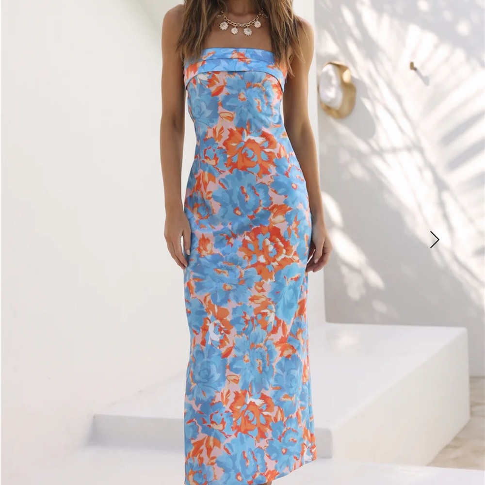 Hello Molly Blue and Orange Sheath Dress